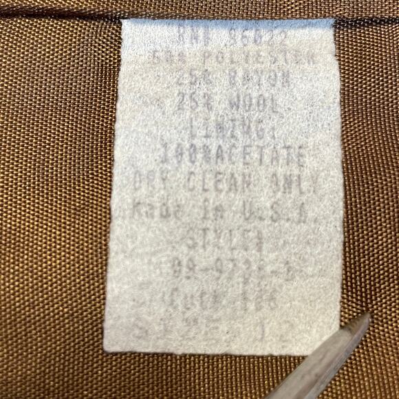 Vintage David Benjamin Army Green Notched Collar Long Classic Retro Blazer Sz 12 - Picture 12 of 16